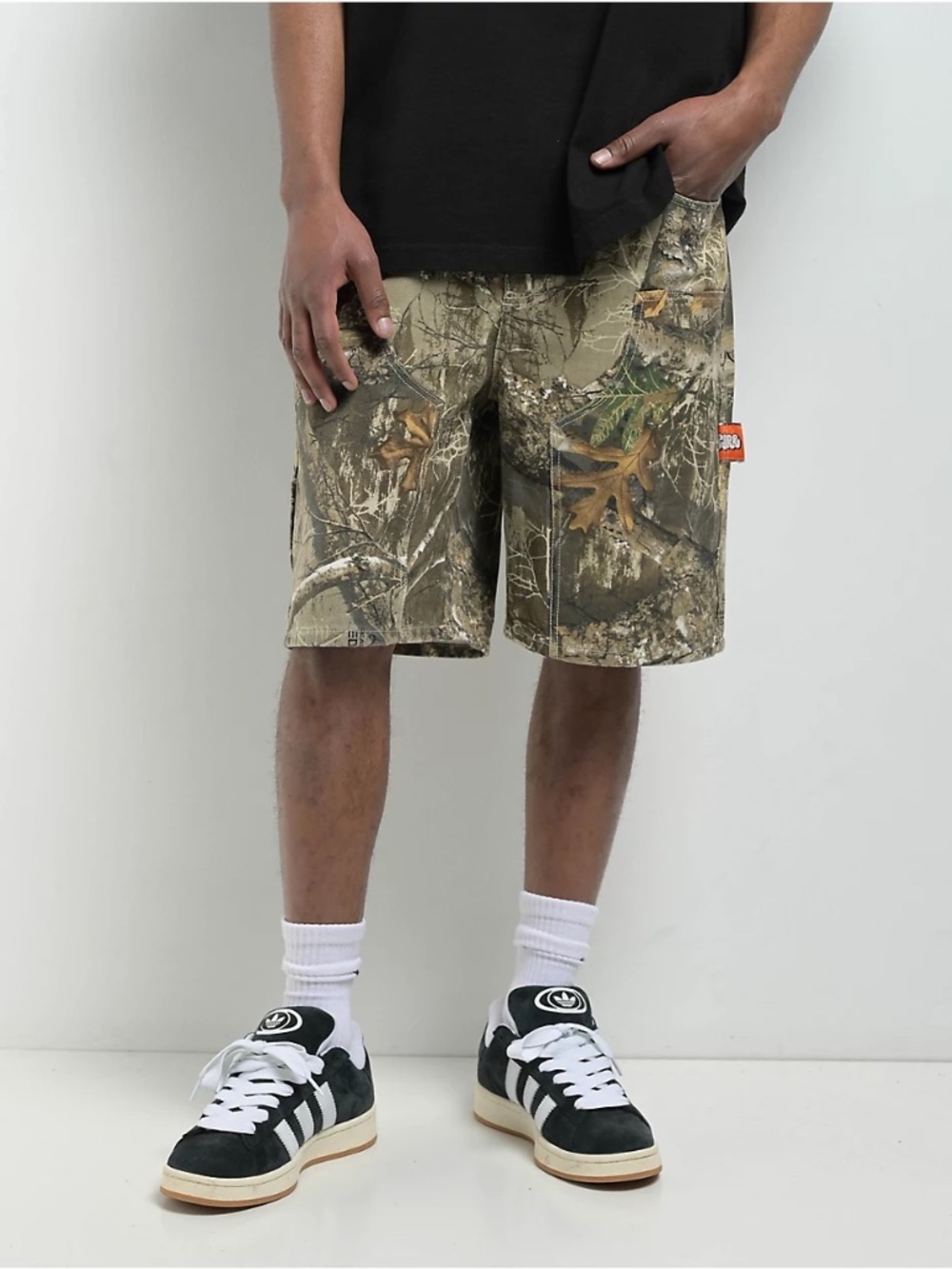 Emporio Armani Men's Cargo Shorts in Camouflage Green Brown